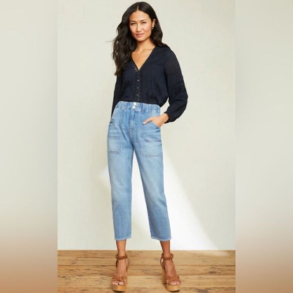 Veronica Beard Women’s Arya High Rise Stretch Waist Tapered Straight Leg Jeans - Picture 1 of 12